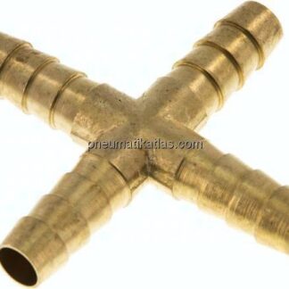 Kreuz-Schlauchverbinder 9 (3/8")mm, Messing