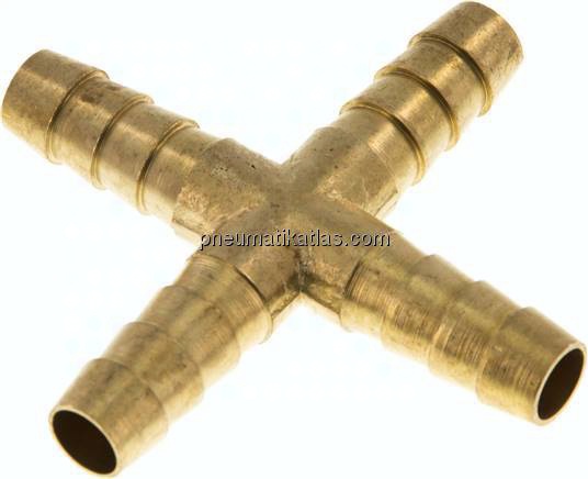 Kreuz-Schlauchverbinder 9 (3/8")mm, Messing