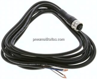 Kabel mit M12-Kupplung, 3 m, gerade, 4 lose Kabelenden (Pin 1 bis 4)