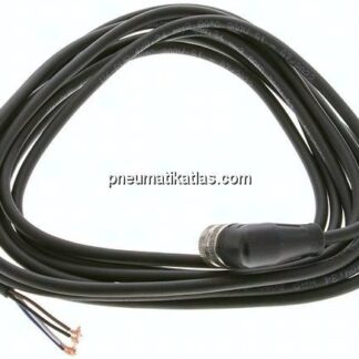 Kabel mit M12-Kupplung, 3 m, abgewinkelt, 4 lose Kabelenden (Pin 1 bis 4)