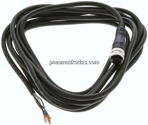 Kabel mit M12-Kupplung, 3 m, gerade, 5 lose Kabelenden (Pin 1 bis 5)
