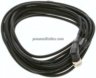 Kabel mit M12-Kupplung, 5 m, abgewinkelt, 4 lose Kabelenden (Pin 1 bis 4)