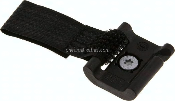 Klettbandhalter für Schläuche 6 - 20 mm, T-Nut-Montage