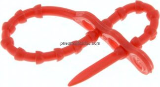 Lösbarer Kabelbinder, 120mm, 2 Befestigungsaugen, rot