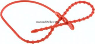 Lösbarer Kabelbinder, 665mm, 2 Befestigungsaugen, rot