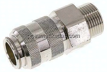 Kupplungsdose (NW15) G 1"(AG), Messing vernickelt