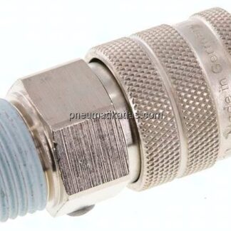 Kupplungsdose (NW10) R 1/2"(AG), Messing vernickelt