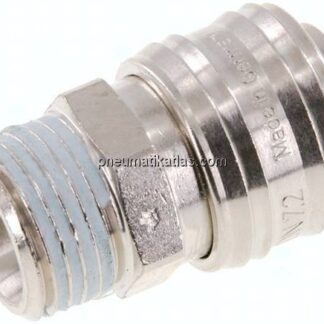 Kupplungsdose (NW7,2) G 1/2"(AG), Messing vernickelt