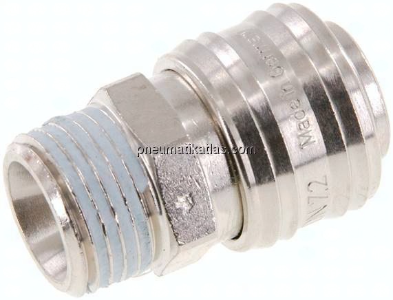 Kupplungsdose (NW7,2) G 1/2"(AG), Messing vernickelt