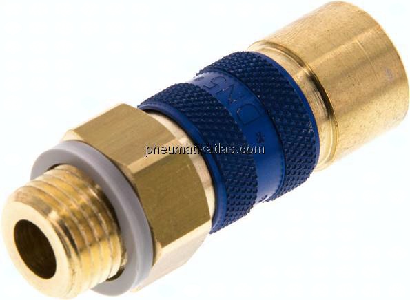 Kupplungsdose (NW5) G 1/4"(AG), blau, Sechseck SW10