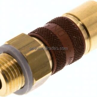 Kupplungsdose (NW5) G 1/4"(AG), braun, Dreieck 9,5 mm