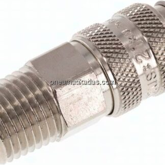 Kupplungsdose (NW5) NPT 1/4"(AG), Messing vernickelt