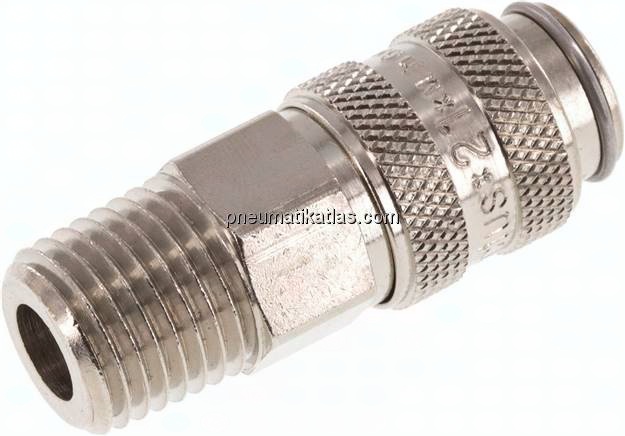Kupplungsdose (NW5) NPT 1/4"(AG), Messing vernickelt