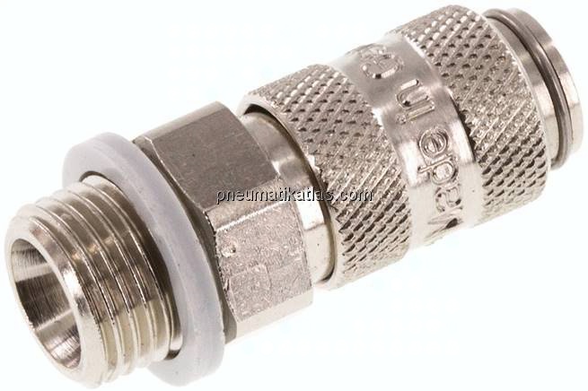 Kupplungsdose (NW2,7) G 1/8"(AG), Messing vernickelt