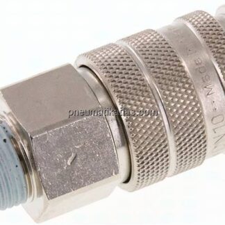 Kupplungsdose (NW10) R 3/8"(AG), Messing vernickelt