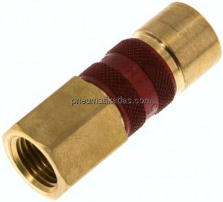 Kupplungsdose (NW5) G 1/4"(IG), rot, Achteck SW10