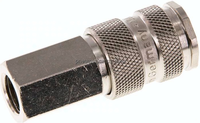 Kupplungsdose (NW7,2) G 1/4"(IG), Stahl gehärtet, vernickelt / Messing vernickelt