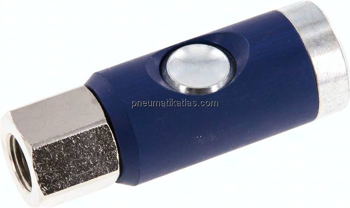 Sicherheits-Druckknopfkupplung (NW7,2), G 1/4" IG, Stahl verzinkt