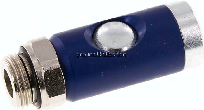 Sicherheits-Druckknopfkupplung (NW7,2), G 1/2" AG, Stahl verzinkt