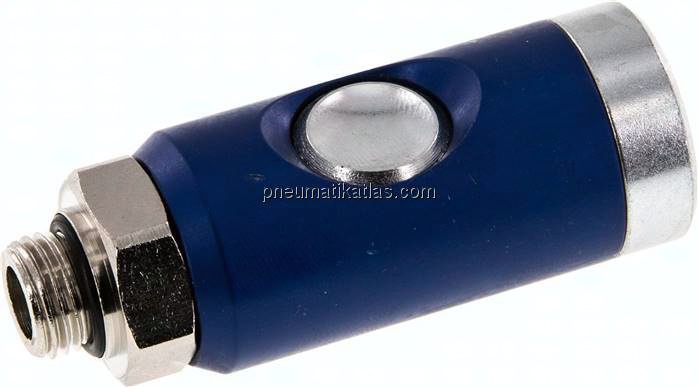 Sicherheits-Druckknopfkupplung (NW7,2), G 1/4" AG, Stahl verzinkt