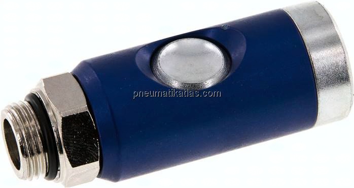Sicherheits-Druckknopfkupplung (NW7,2), G 3/8" AG, Stahl verzinkt