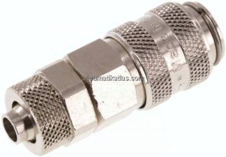 Kupplungsdose (NW5) 8x6mm Schlauch, Messing vernickelt