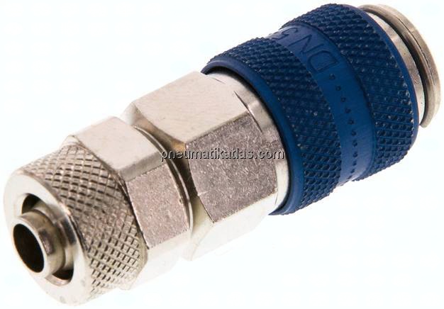 Kupplungsdose (NW5) 8x6mm Schlauch, Messing vernickelt