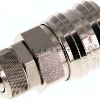 Kupplungsdose (NW7,2) 10x8mm Schlauch, Messing vernickelt