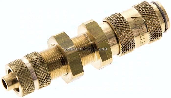 Schott-Kupplungsdose (NW2,7) 6x4mm Schlauch, Messing