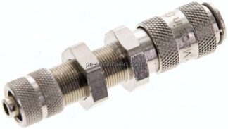 Schott-Kupplungsdose (NW2,7) 6x4mm Schlauch, Messing vernickelt