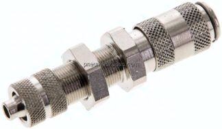 Schott-Kupplungsdose (NW2,7) 6x4mm Schlauch, Messing vernickelt