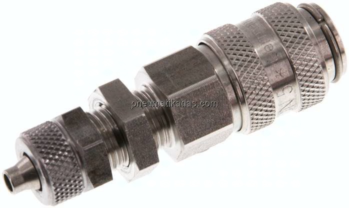 Schott-Kupplungsdose (NW5) 6x4mm Schlauch, Edelstahl