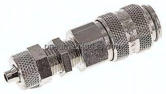 Schott-Kupplungsdose (NW5) 6x4mm Schlauch, Messing vernickelt