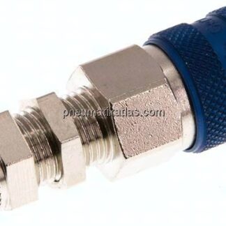Schott-Kupplungsdose (NW5) 6x4mm Schlauch, Messing vernickelt