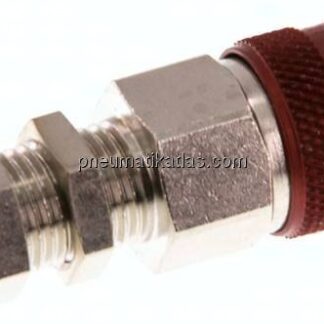 Schott-Kupplungsdose (NW5) 6x4mm Schlauch, Messing vernickelt