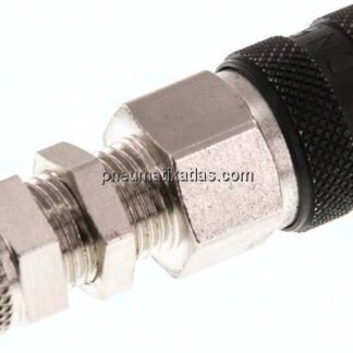 Schott-Kupplungsdose (NW5) 6x4mm Schlauch, Messing vernickelt