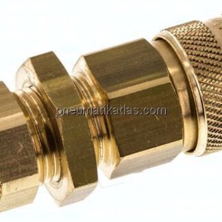 Schott-Kupplungsdose (NW5) 8x6mm Schlauch, Messing
