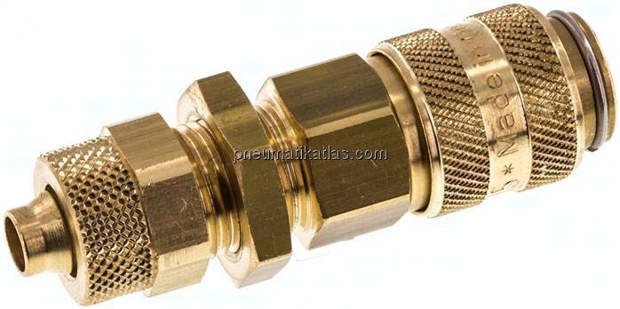 Schott-Kupplungsdose (NW5) 8x6mm Schlauch, Messing