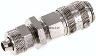 Schott-Kupplungsdose (NW5) 8x6mm Schlauch, Messing vernickelt