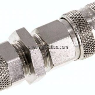 Schott-Kupplungsdose (NW5) 8x6mm Schlauch, Messing vernickelt