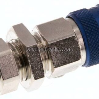 Schott-Kupplungsdose (NW5) 8x6mm Schlauch, Messing vernickelt
