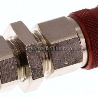 Schott-Kupplungsdose (NW5) 8x6mm Schlauch, Messing vernickelt