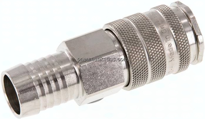 Kupplungsdose (NW10) 19 (3/4")mm Schlauch, Messing vernickelt
