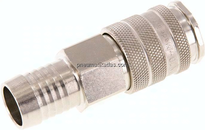 Kupplungsdose (NW10) 19 (3/4")mm Schlauch, Messing vernickelt