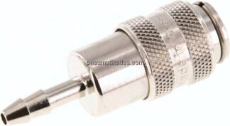 Kupplungsdose (NW5) 4mm Schlauch, Messing vernickelt