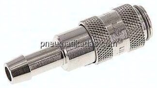 Kupplungsdose (NW2,7) 5mm Schlauch, Messing vernickelt