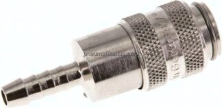 Kupplungsdose (NW5) 5mm Schlauch, Messing vernickelt