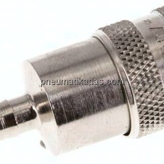 Kupplungsdose (NW5) 5mm Schlauch, Messing vernickelt