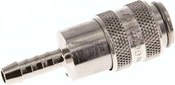 Kupplungsdose (NW5) 5mm Schlauch, Messing vernickelt