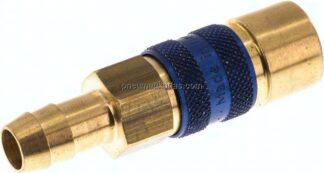 Kupplungsdose (NW5) 9 (3/8")mm Schlauch, blau, Sechseck SW10